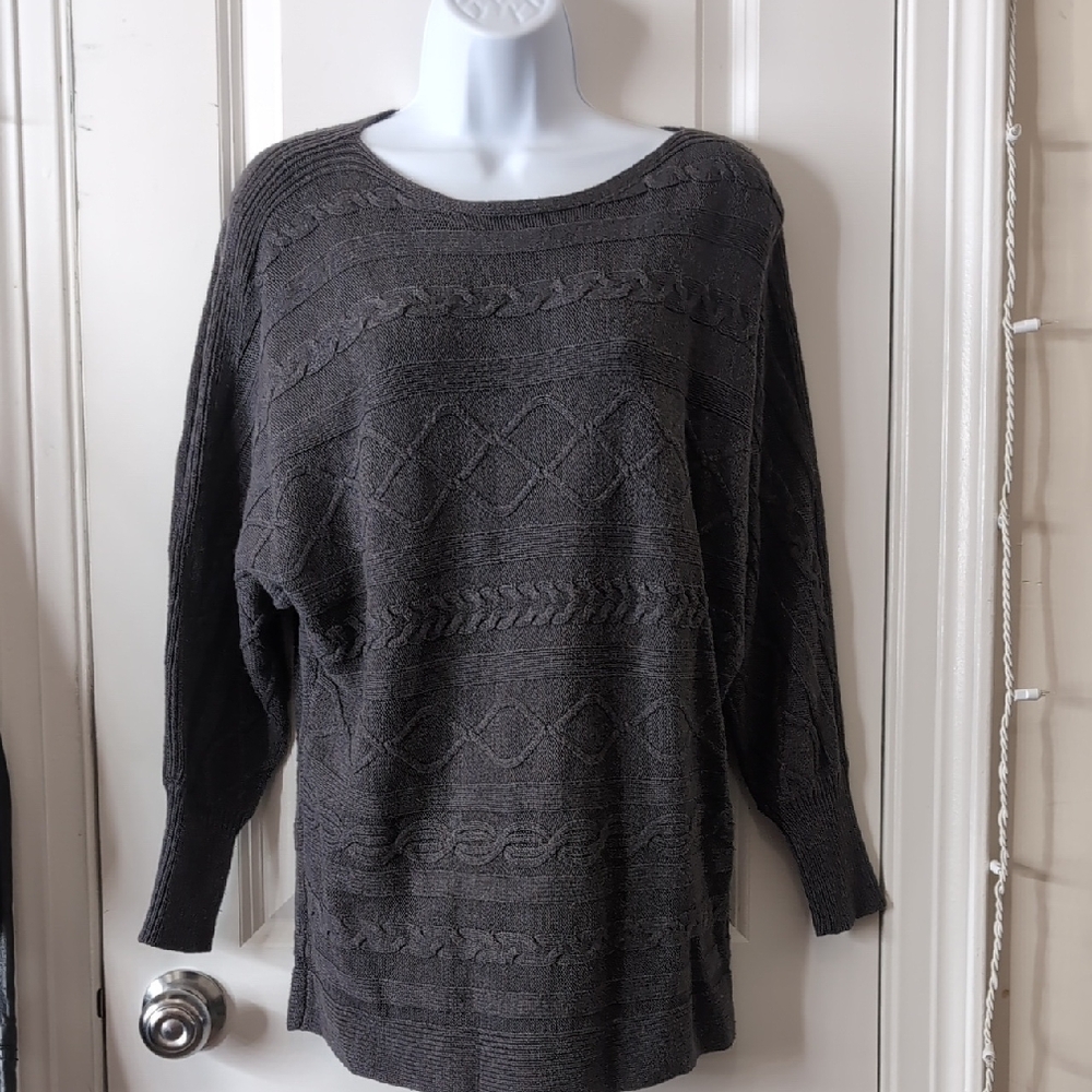 Liz Claiborne Dark Gray Textured Sweater